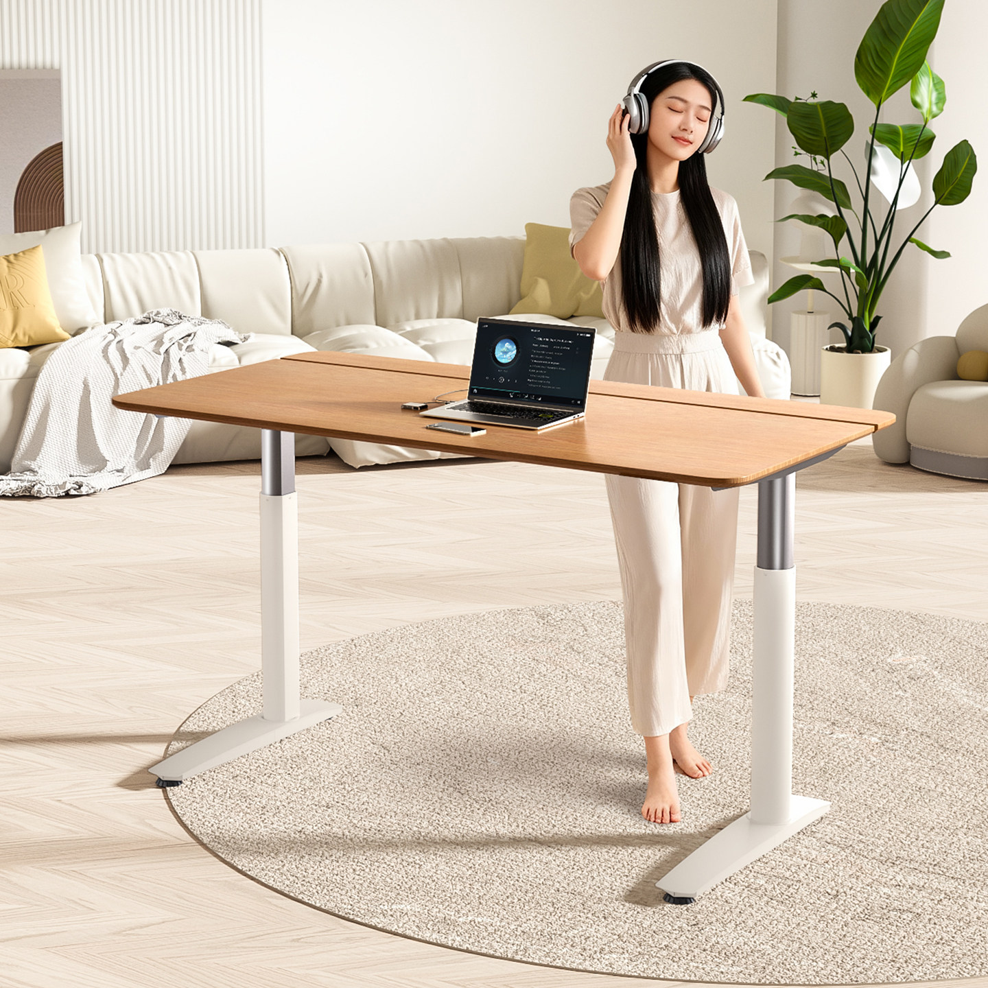 乘胜Ichill升降桌电脑桌双电机实木智能肤感桌北美胡桃木纹理书桌,住宅家具,电动升降桌,淘宝优惠券,粉丝福利购,淘宝优惠卷