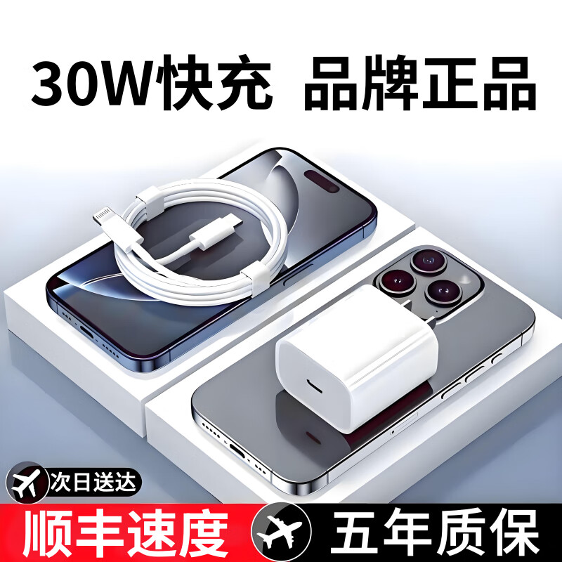 雷珞克适用苹果充电器PD35W快充套装苹果14pro/13mini/12快充套装11promax/XS手机快充头8plus通用快充