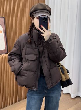 2025新款时尚百搭宽松显瘦上衣女设计感小众潮羽绒外套潮jsm