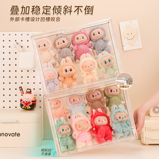 labubu三代前方高能展示盒盲盒收纳展示架拉布布搪胶公仔收纳盒