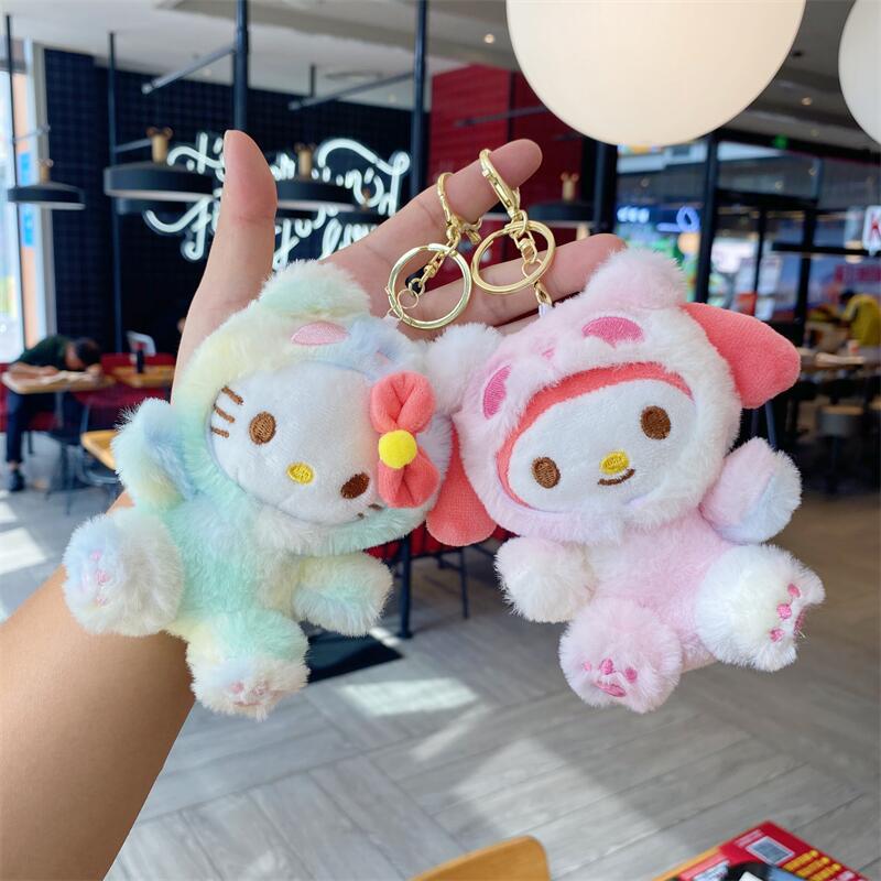 扎染渐变库洛米系列三丽欧毛绒玩具小挂件美乐蒂花束玩偶爪机娃娃