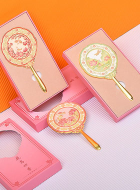 十二花令故宫中文创古风小镜子新中式随身镜化妆镜长柄手持镜