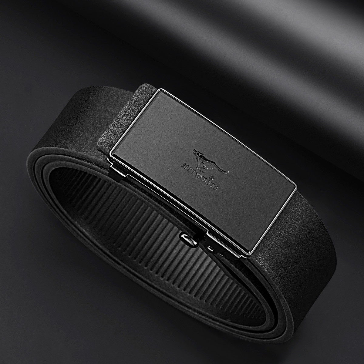 七匹狼皮带男真皮新款自动扣高档腰带无牙内穿式内扣裤带男款正品