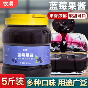 饮渭 2.5kg蓝莓果酱冰粉冰沙刨冰百香果草莓果酱奶茶店专用原料酱