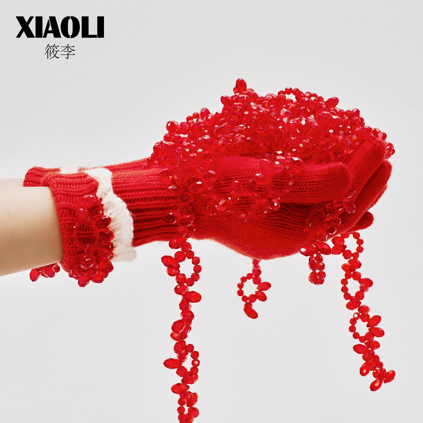 【XIAOLI筱李】新年系列仿水晶钉珠波浪边手套,服饰配件/皮带/帽子/围巾,手套,淘宝优惠券,粉丝福利购,淘宝优惠卷