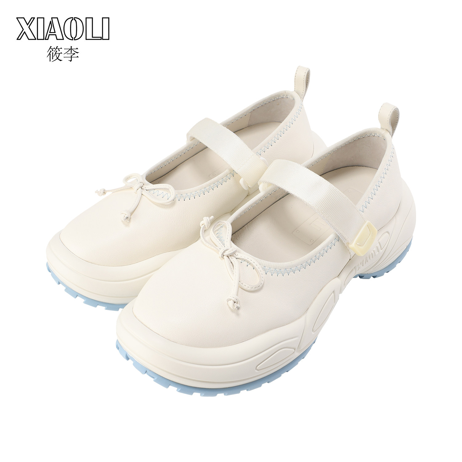 XIAOLI筱李 蝴蝶结装饰魔术贴运动风皮鞋