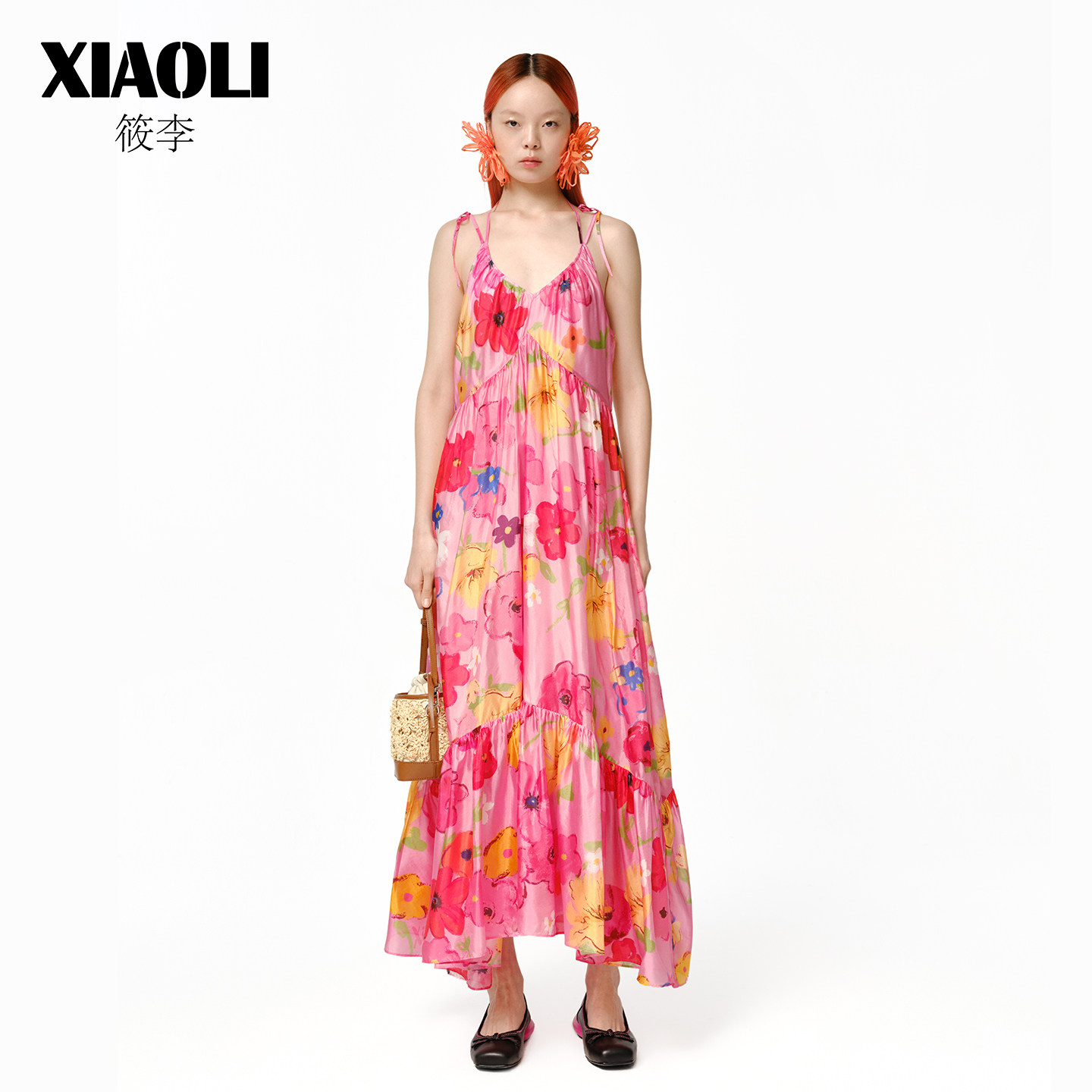 XIAOLI筱李印花吊带连衣裙