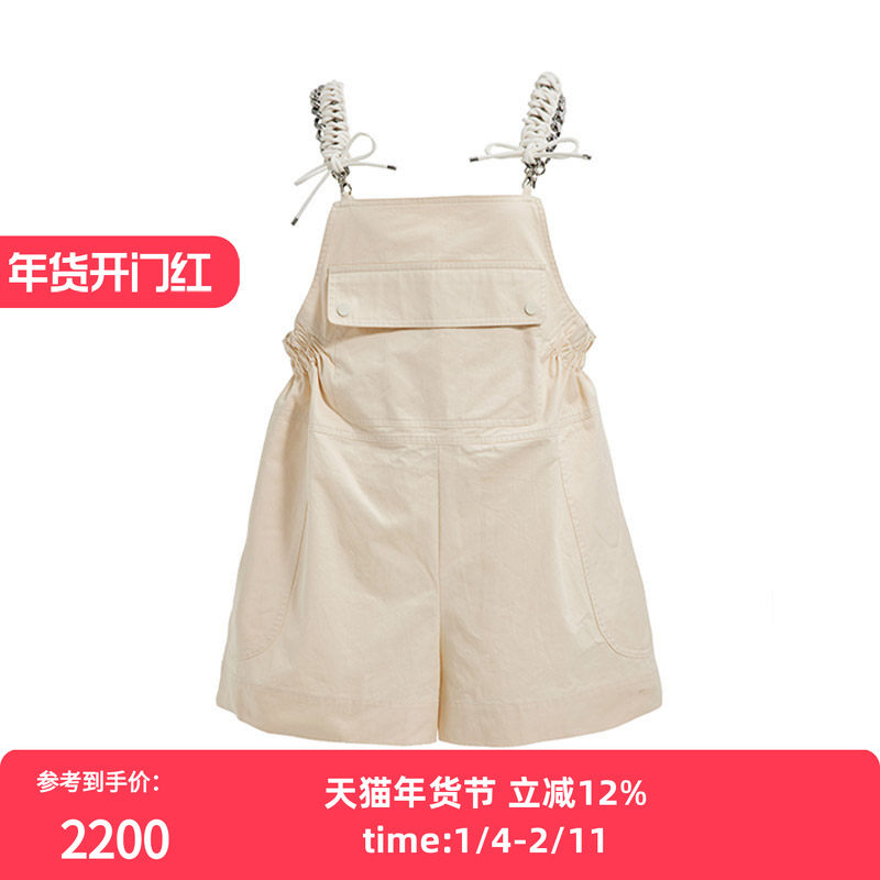 【XIAOLI筱李】牛仔连体裤女设计感小个子背带裤短裤新款