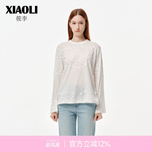 【XIAOLI筱李】慵懒白色印花T恤