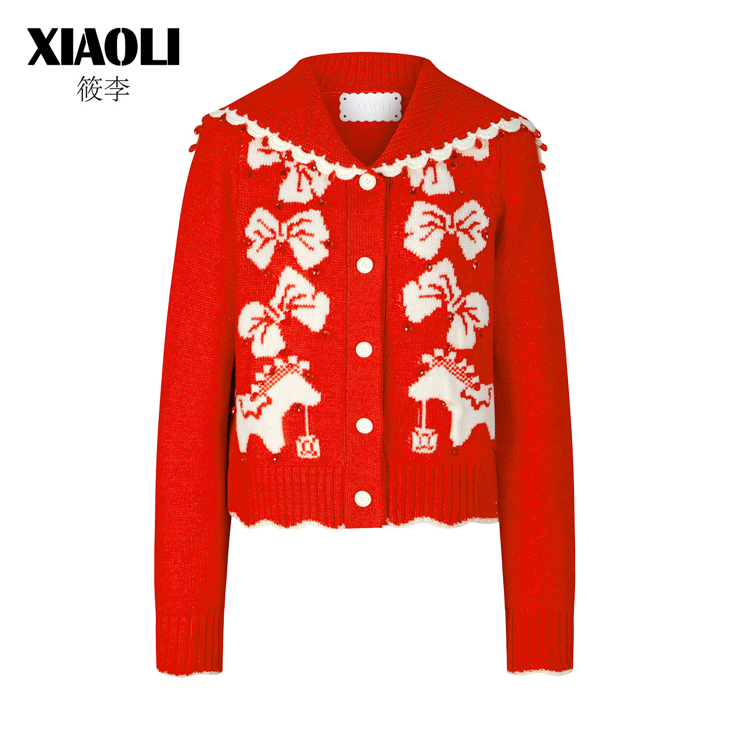 海军领手钩边设计师XIAOLI开衫