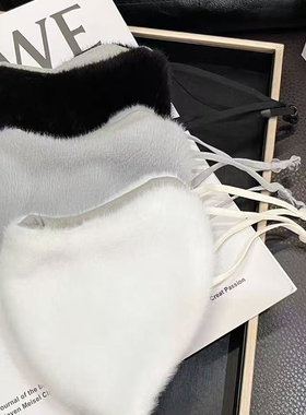 秋冬季新款高颜值立体显脸小保暖毛绒口罩女防风防寒户外骑行面罩