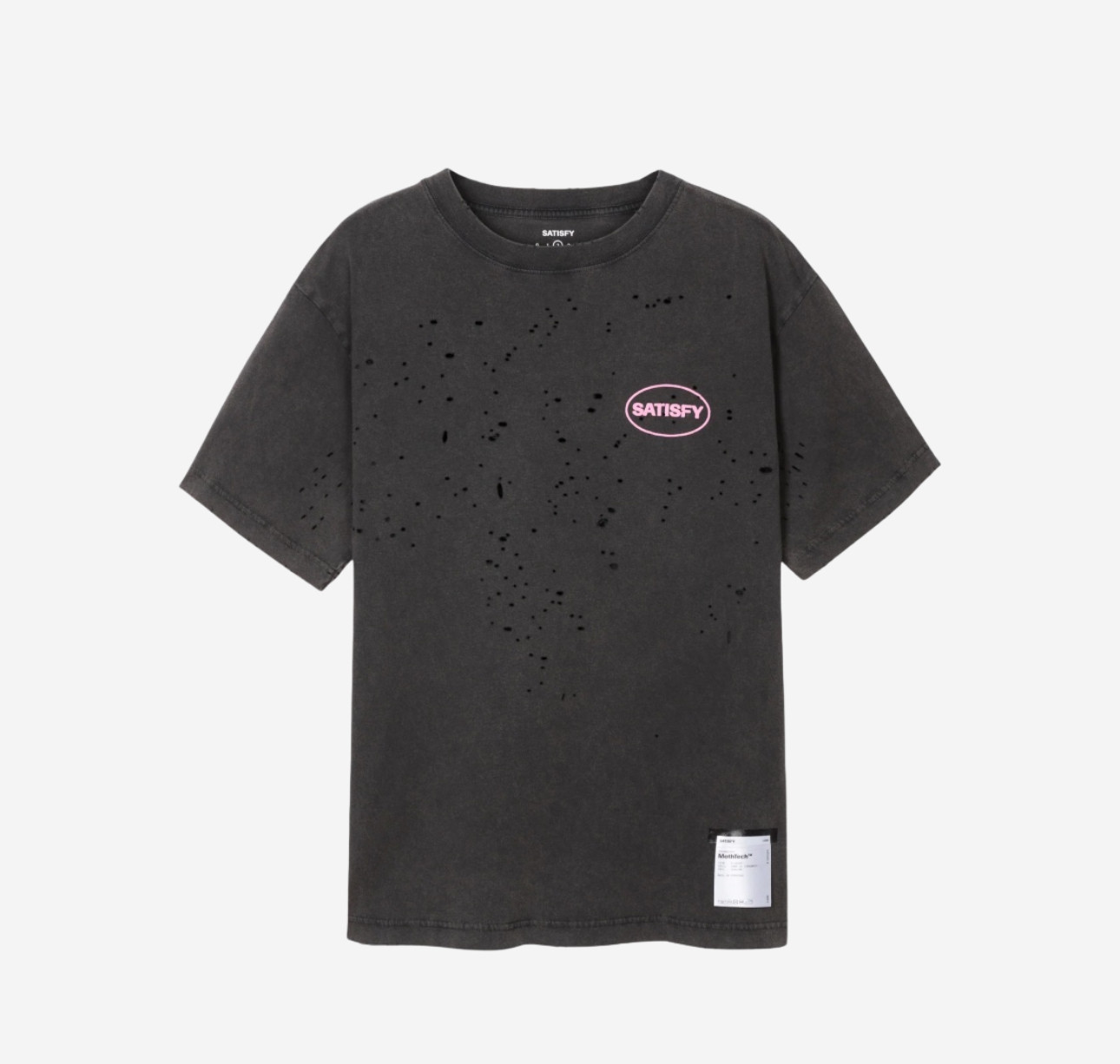 thumbnail for Korean niche fashion brand SATISFY retro fashion splash ink crew neck cotton print short sleeve T-shirt