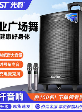 先科 15吋广场舞音响 移动户外音箱拉杆 蓝牙音响大功率低音1509X