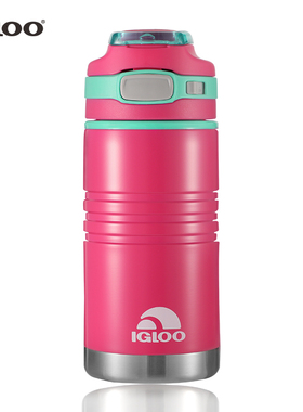 美国IGLOO便携双层保温杯304材质带提手盖锁弹盖直饮水杯轻奢炫彩