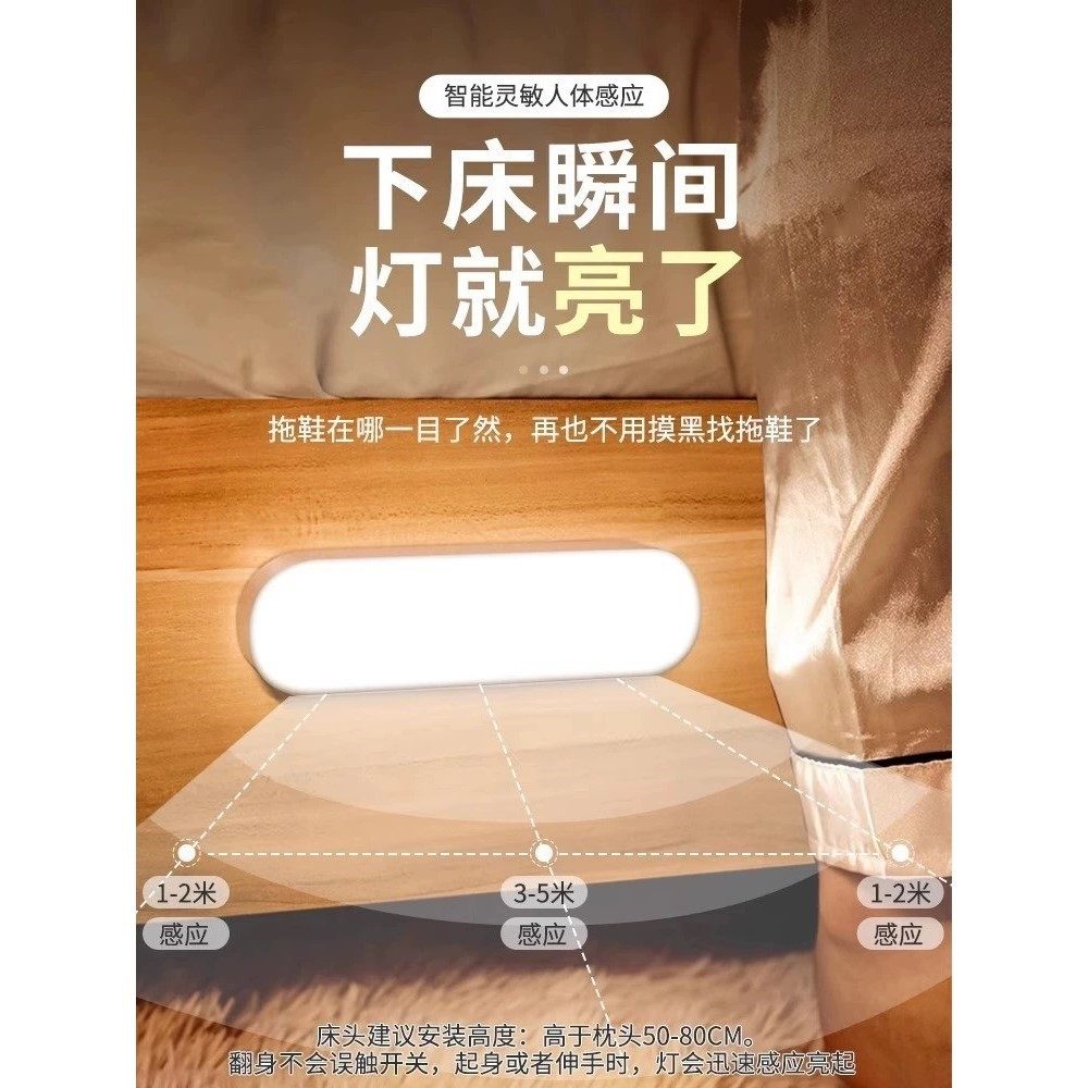 led智能人体感应灯无线磁吸小夜灯充电超长续航厨房衣柜卧室壁灯,家装灯饰光源,壁灯,淘宝优惠券,粉丝福利购,淘宝优惠卷