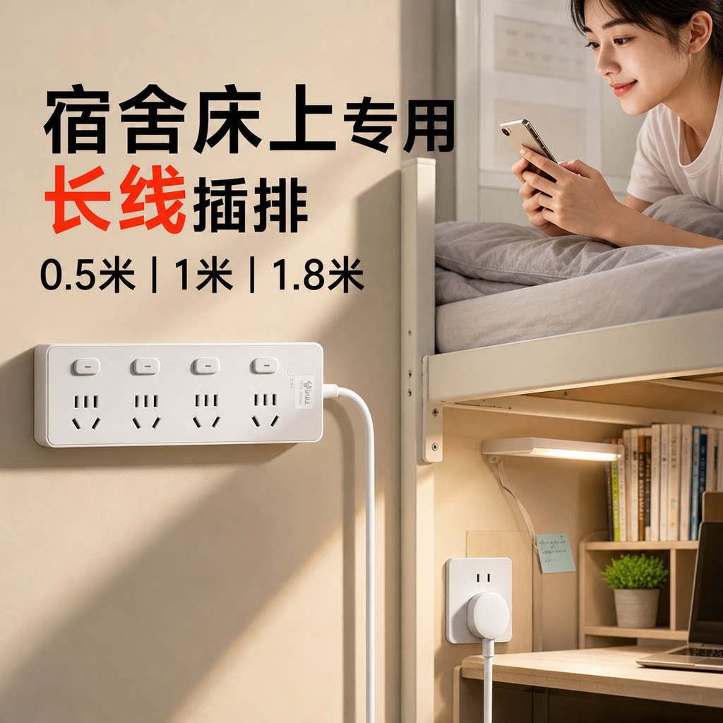 公牛短线插排大学生宿舍用插排图片