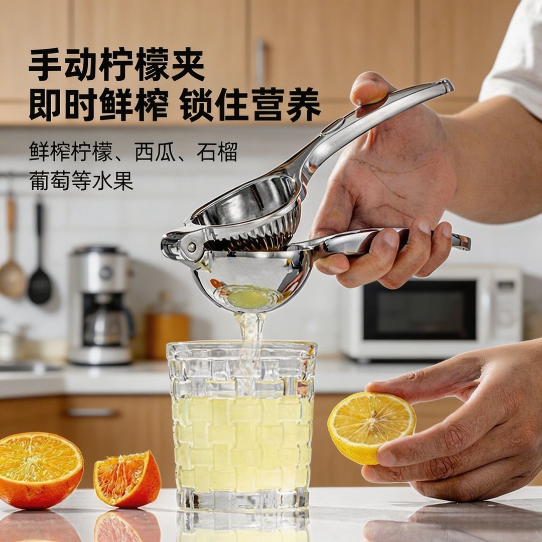柠檬手动榨汁夹家用大号省力按压神器鲜榨甘蔗橙子石榴水果压汁器