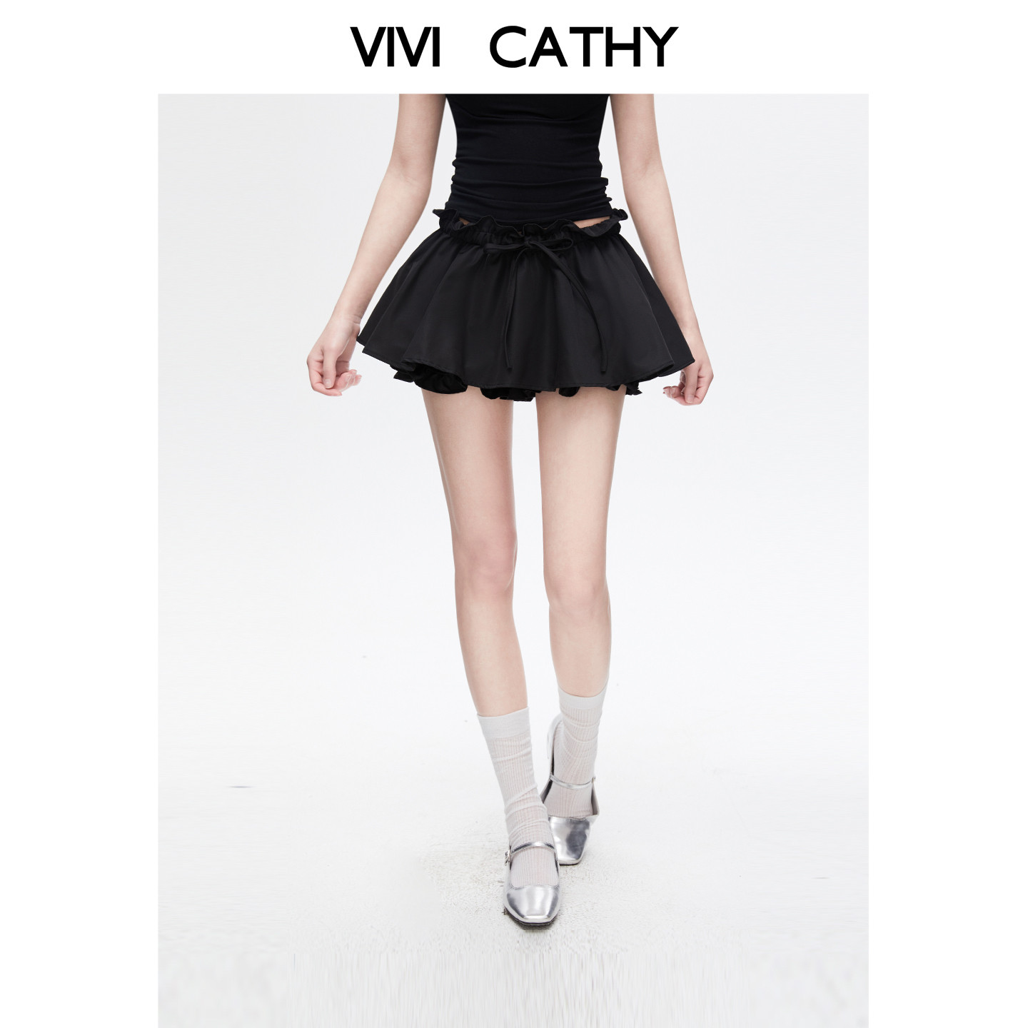 VIVICATHY花边蓬蓬蛋糕裙短裙女2026夏季新款半身裙美式低腰裙裤