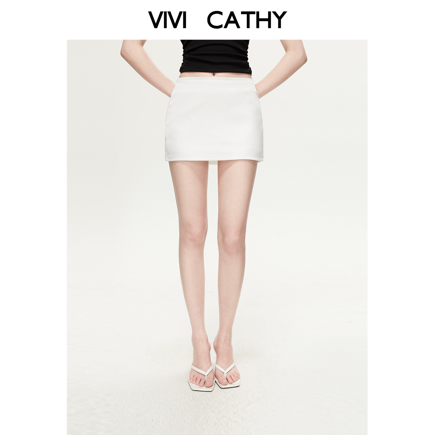 VIVICATHY2026夏季新款辣妹雾面缎感半身裙女低腰包臀a字超短裙