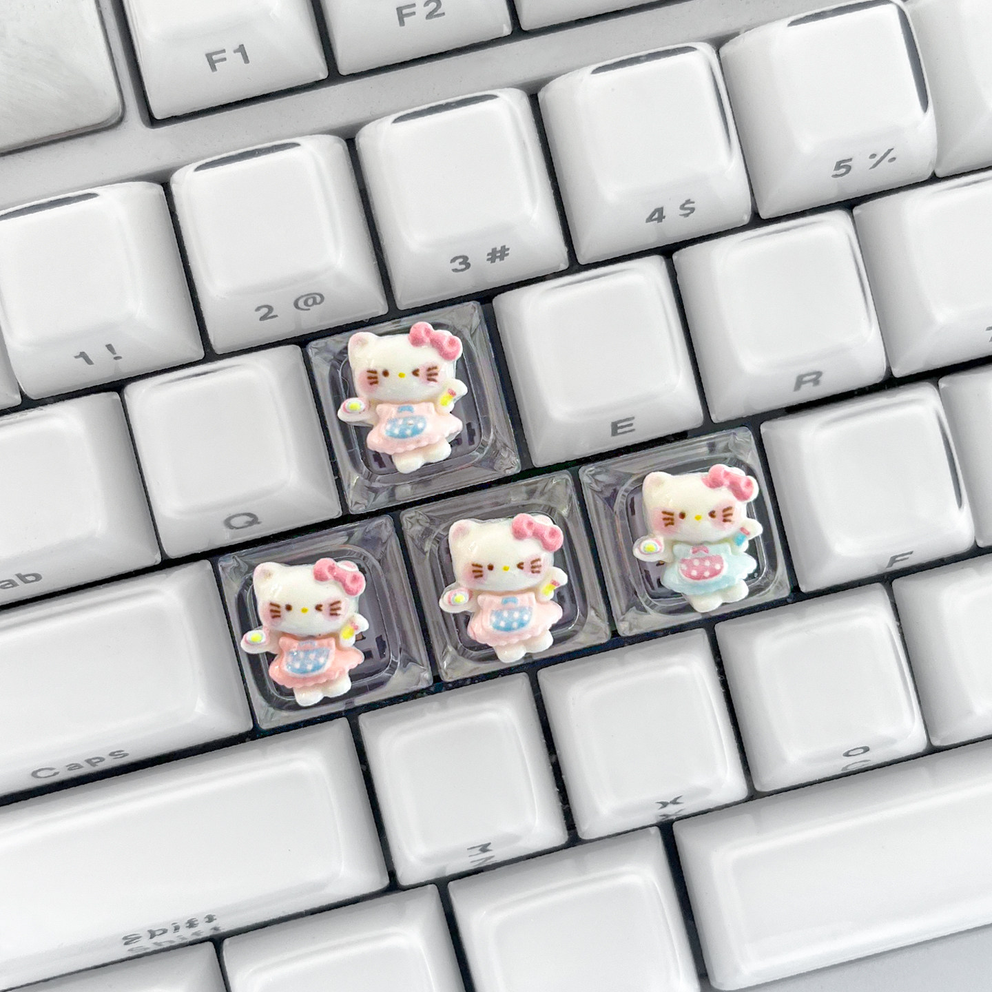 甜品KT猫键帽四个装定制透光粉色可爱精致HelloKitty系列diy键盘,电脑硬件/显示器/电脑周边,键帽,淘宝优惠券,粉丝福利购,淘宝优惠卷