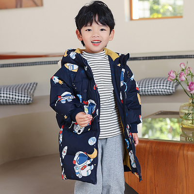 HYYkids男童中长款加厚羽绒服