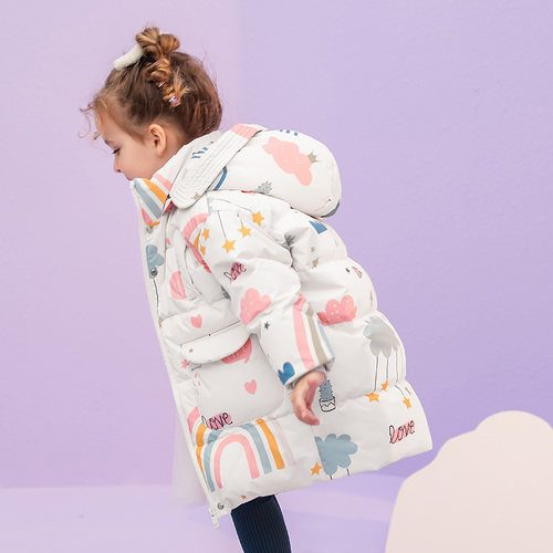 儿童羽绒服中长款加厚