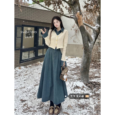 chic牛仔拼接设计感长袖