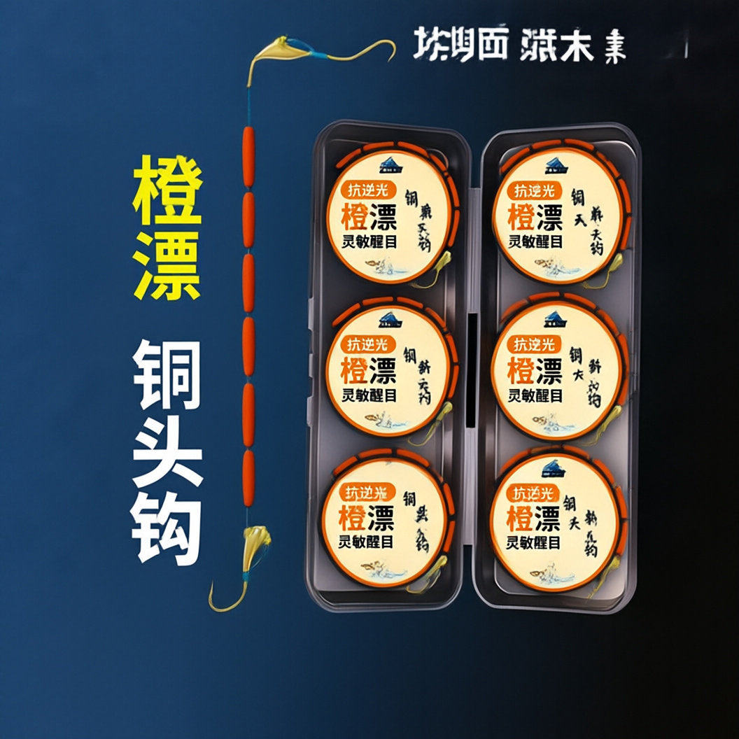 铜头朝天钩七星漂线组成品免调漂抗逆光橙豆灵敏野钓鲫鱼主线套装