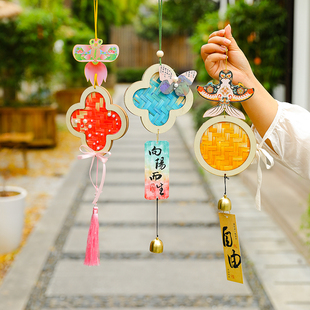成品竹编风铃挂件儿童幼儿园活动非遗文创礼物亲子团建活动礼物