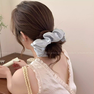 大号缎面大肠发圈女高级感法式 纯色春夏皮套 丸子头绳发绳2025新款