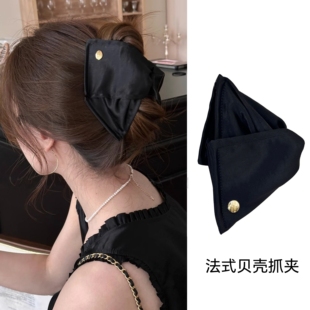 经典 简约高级感后脑勺发夹气质鲨鱼夹百搭日常发饰 贝壳抓夹～法式