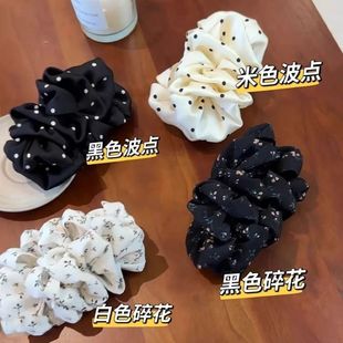 巨显发量横着夹新款 褶皱云朵泡泡波点碎花甜妹氛围感香蕉夹发夹女