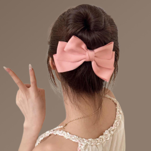 甜美发夹超仙珠光纱超大蝴蝶结飘带少女头饰发卡女孩洋气公主发饰