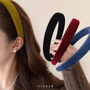 秋冬丝绒发箍女2025新款 不勒头压发头箍高颅顶外出洗脸发卡高级感