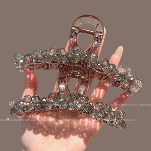 2025新款 高级感水晶抓夹轻奢发卡女后脑勺盘发夹鲨鱼夹子发饰头饰