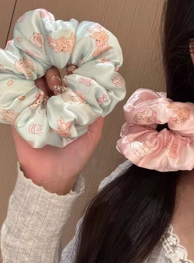 甜妹可爱小狗小猫发圈拉蓝色粉色甜美少女心百搭新款发饰头饰头饰