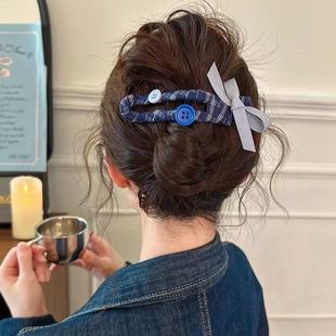 缪斯 可爱蝴蝶结发夹女后脑勺高级感盘发鸭嘴夹大号抓夹2025新款