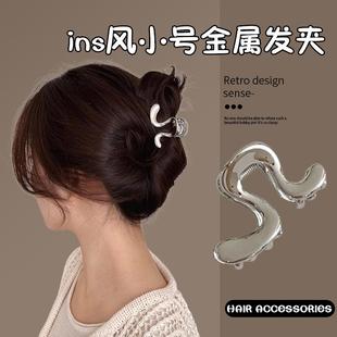 高级感半扎发夹鲨鱼夹气质发抓夹子头饰发饰 新款 金属抓夹女款 春季