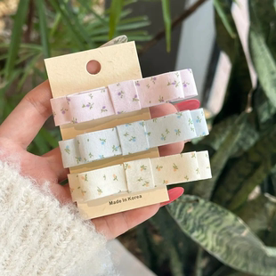 碎花蝴蝶结鸭嘴夹韩女感氛围感马尾竖夹度假头饰发饰 早春新款