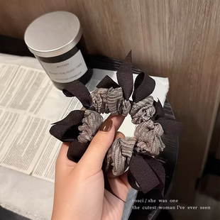 韩系小众编织蝴蝶结大肠发圈扎丸子头高弹力头绳耐用马尾发绳皮筋