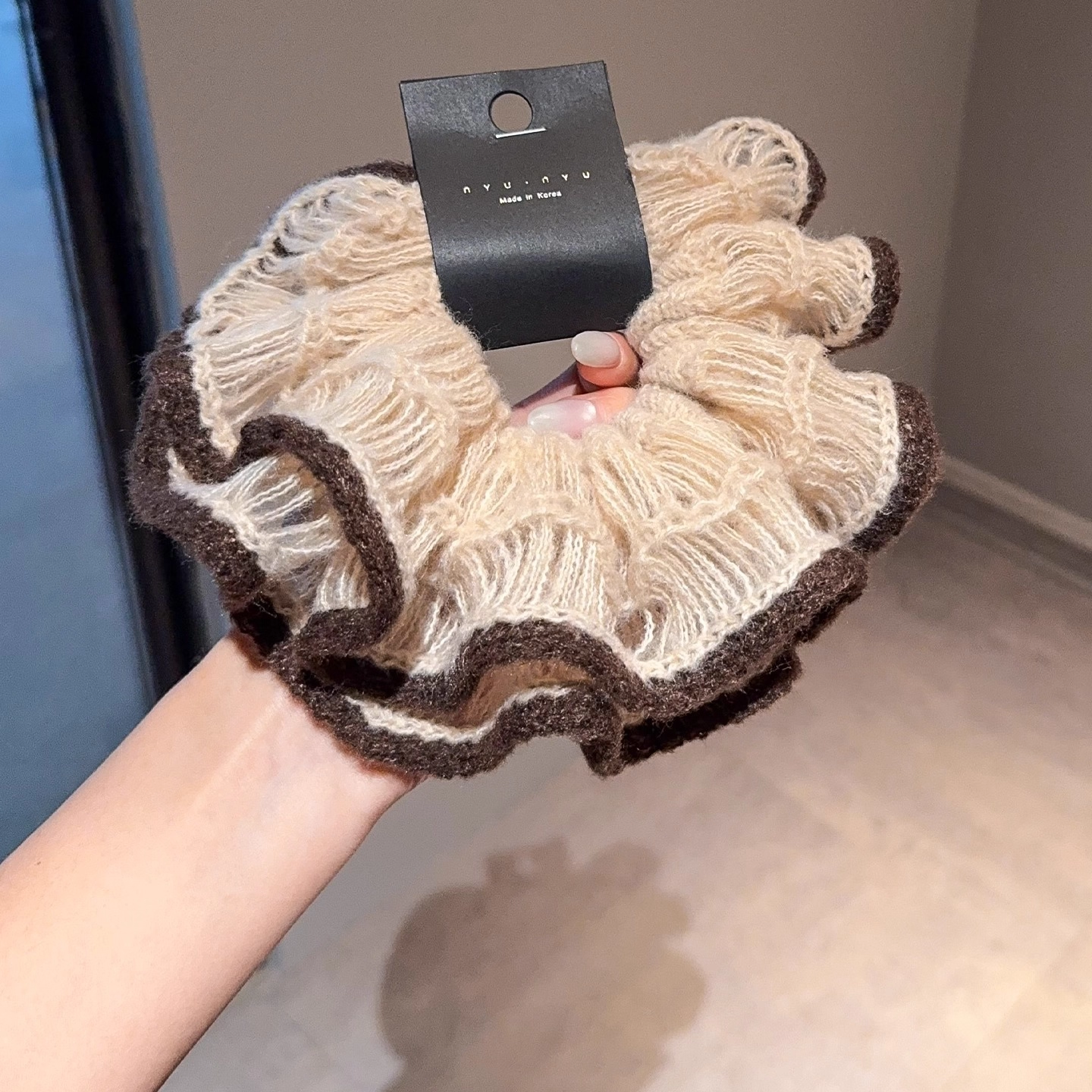 布谷酱原创设计师款米黄针织大肠发圈女韩国小众毛线扎头发饰秋冬