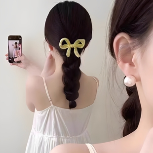 韩国东大门欧尼同款 高级感蝴蝶结发夹侧边夹刘海马尾夹发饰