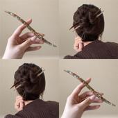 小众质感慵懒风丸子头发钗法式 复古日常盘发加粗醋酸发簪发饰头饰