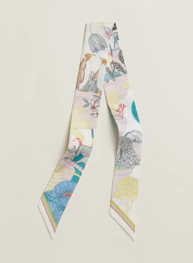 HK珍奇乐园新款100%桑蚕丝巾斜纹真丝绑包丝带长条束发带领巾飘带