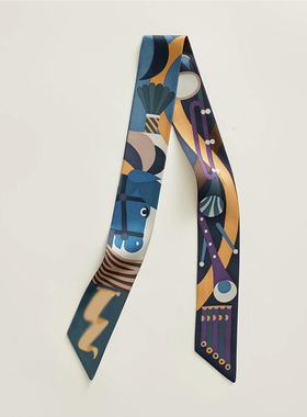 HK盛大游行真丝丝巾18姆米飘带绑包包束发带twill桑蚕丝长条领巾