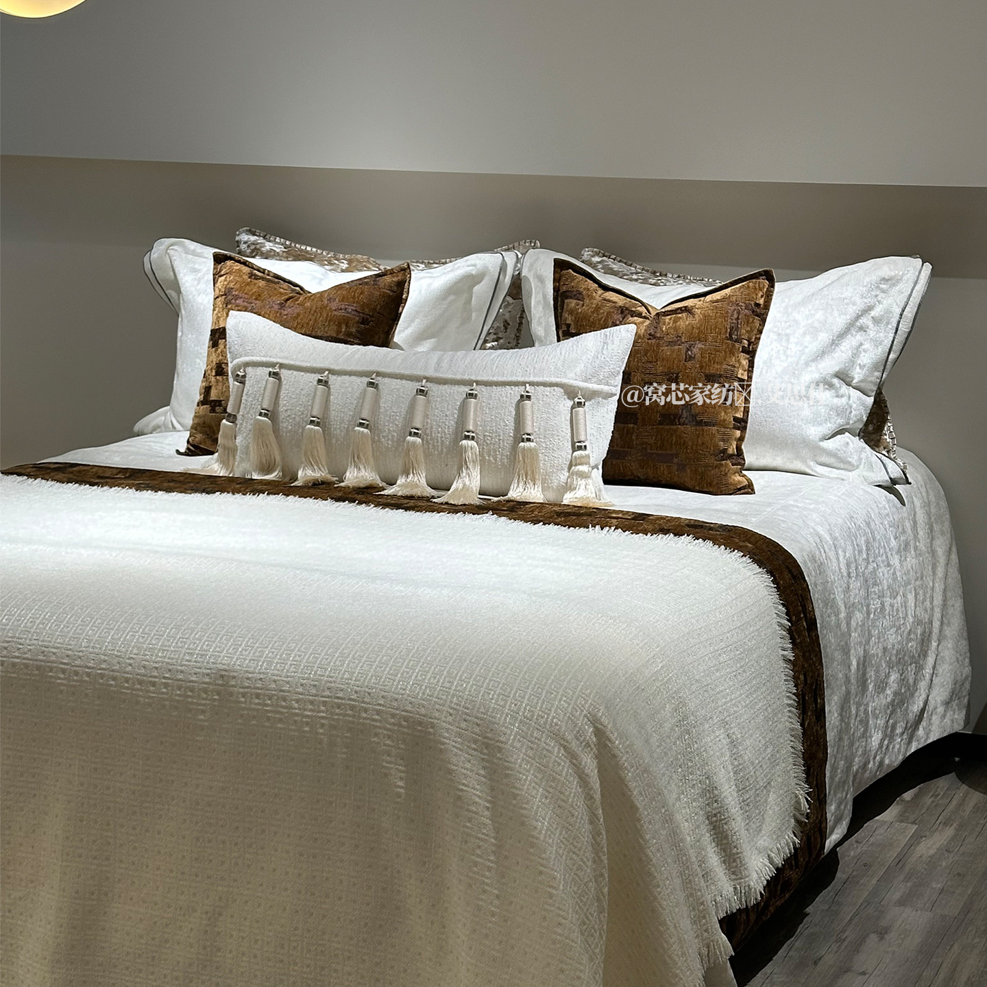 新款新中式床品别墅酒店样板间床品家居抱枕搭配样板间床品多件套,床上用品,床品套件/四件套/多件套,淘宝优惠券,粉丝福利购,淘宝优惠卷