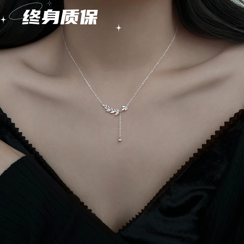 高级感S925纯银锁骨链女麦穗项链