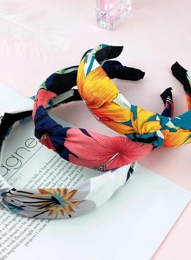 Girls New Flower Head Bands For Women Print Hair Hoop Knot H