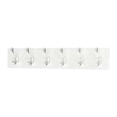 kitchen hook non-trace glue six hooks wall hanging steel