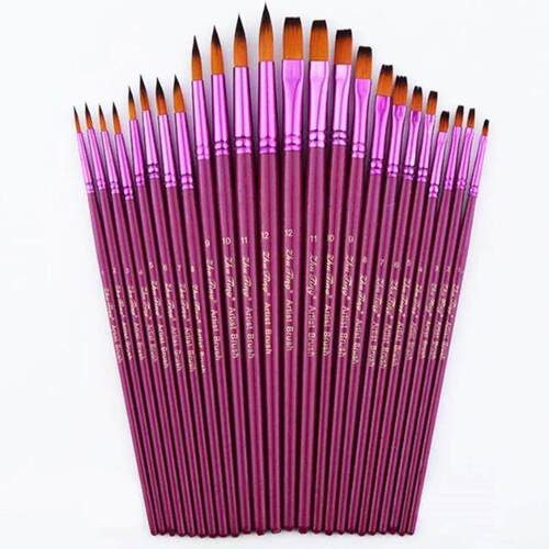 12pcs Paint Brushes Set Professional Paint Brush Round Point